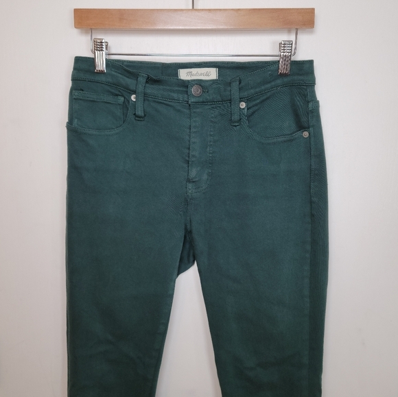 Madewell 9" Mid-Rise Skinny Jeans Green Size 26 - Picture 3 of 11